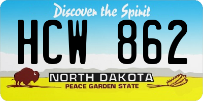 ND license plate HCW862