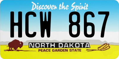 ND license plate HCW867