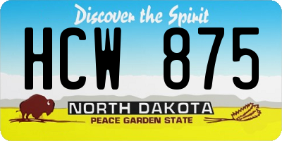 ND license plate HCW875