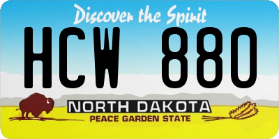 ND license plate HCW880
