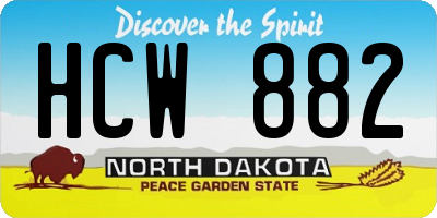 ND license plate HCW882