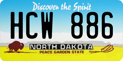 ND license plate HCW886
