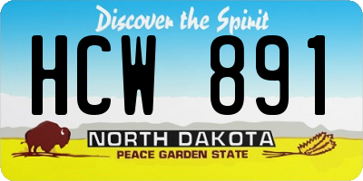 ND license plate HCW891