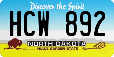 ND license plate HCW892