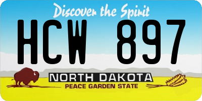 ND license plate HCW897
