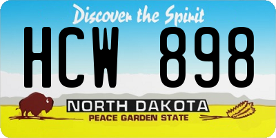 ND license plate HCW898