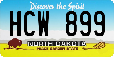 ND license plate HCW899