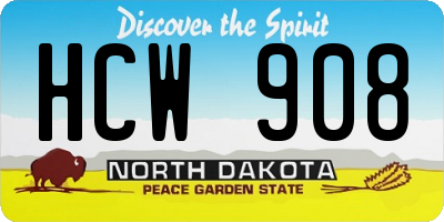 ND license plate HCW908