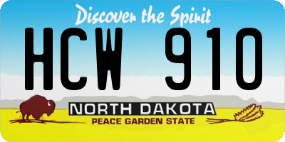 ND license plate HCW910