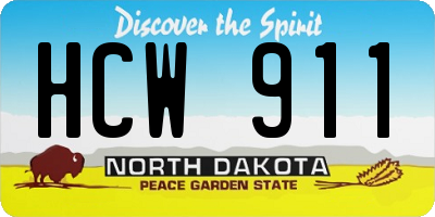 ND license plate HCW911