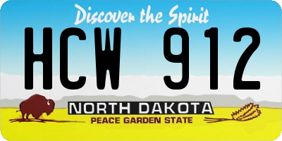 ND license plate HCW912