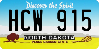 ND license plate HCW915
