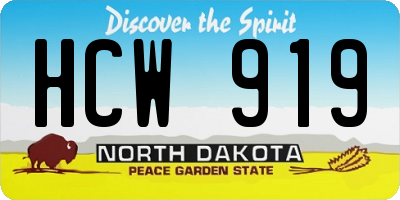 ND license plate HCW919