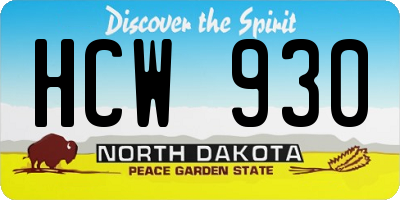 ND license plate HCW930