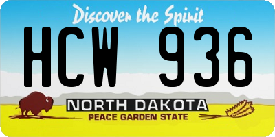 ND license plate HCW936