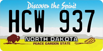 ND license plate HCW937