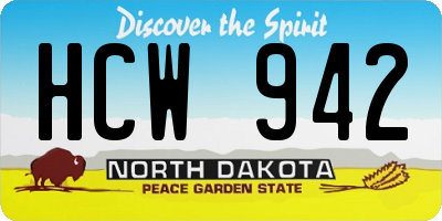 ND license plate HCW942