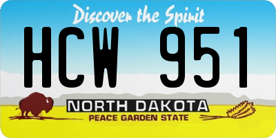 ND license plate HCW951