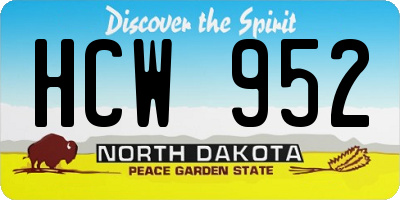 ND license plate HCW952