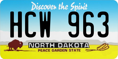 ND license plate HCW963