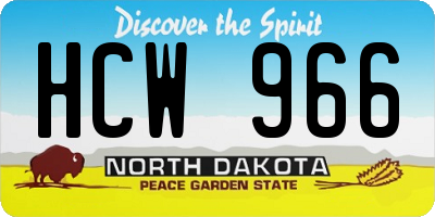 ND license plate HCW966