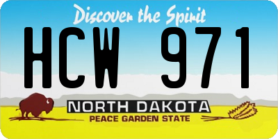 ND license plate HCW971