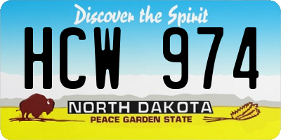 ND license plate HCW974