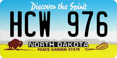 ND license plate HCW976
