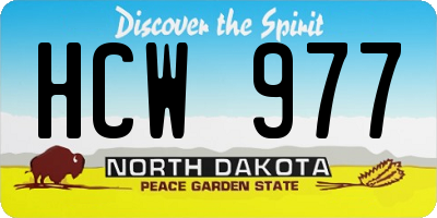 ND license plate HCW977