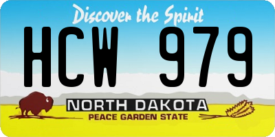 ND license plate HCW979