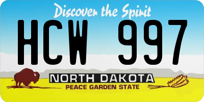 ND license plate HCW997