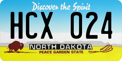 ND license plate HCX024