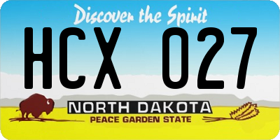 ND license plate HCX027