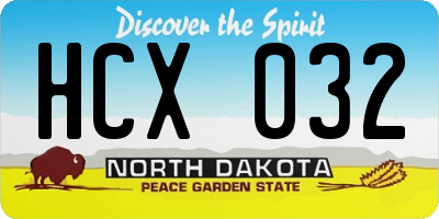 ND license plate HCX032