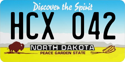 ND license plate HCX042