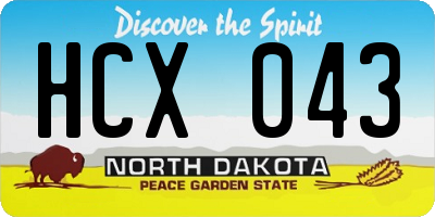 ND license plate HCX043