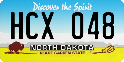 ND license plate HCX048