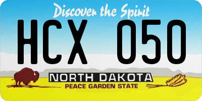 ND license plate HCX050