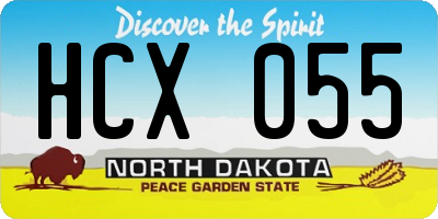 ND license plate HCX055