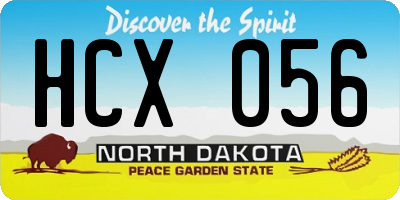 ND license plate HCX056