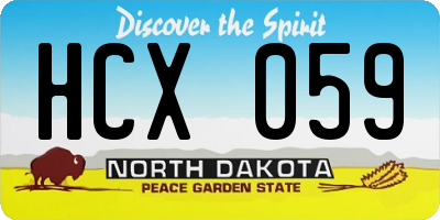 ND license plate HCX059