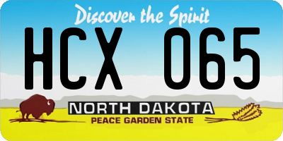 ND license plate HCX065