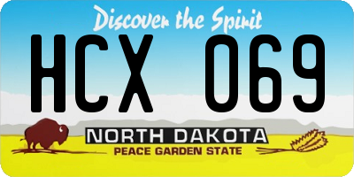 ND license plate HCX069