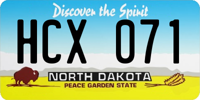ND license plate HCX071