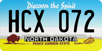 ND license plate HCX072