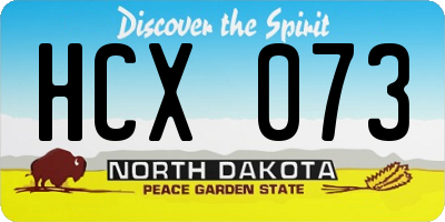 ND license plate HCX073