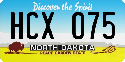 ND license plate HCX075