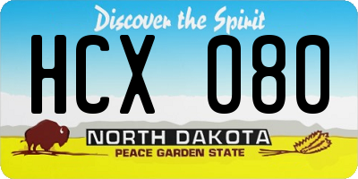 ND license plate HCX080