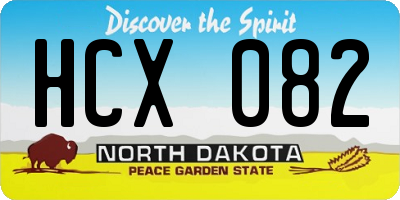 ND license plate HCX082