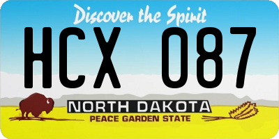 ND license plate HCX087